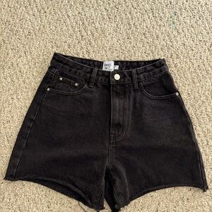 Princess Polly black jeans shorts